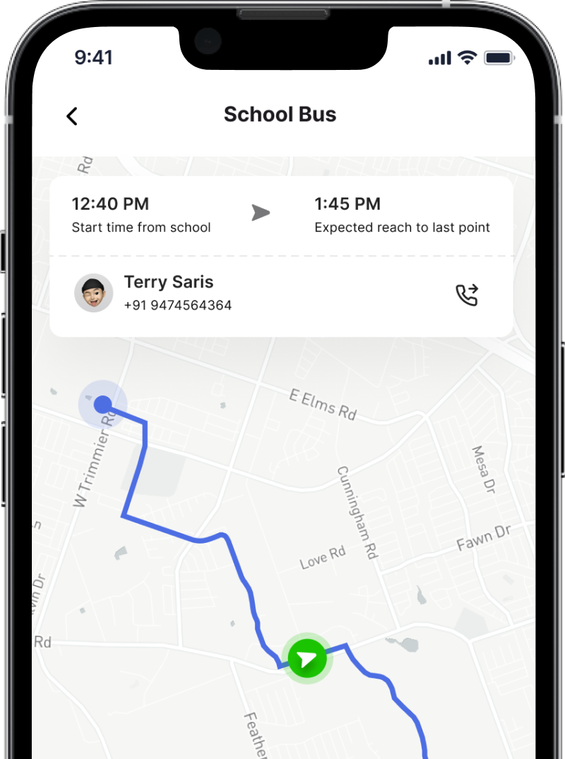 Live tracking of school buses and student check-ins using ScoolPanda